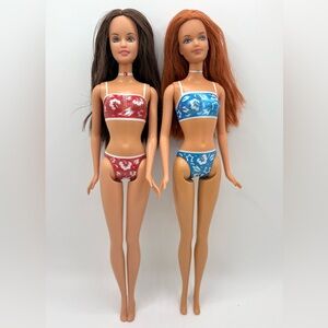 Barbie Palm Beach Lot 2 Dolls Teresa and Midge (2001) Always Dressed Bikinis